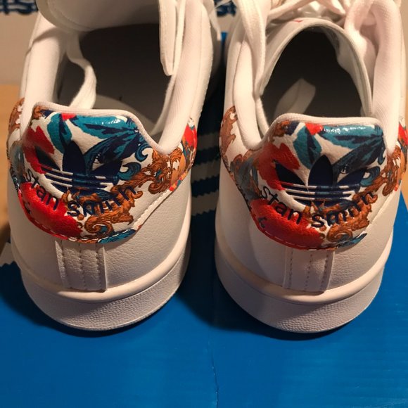 Adidas Originals Women's White Floral STAN SMITH fashion Sneakers FY5093 - Picture 8 of 8